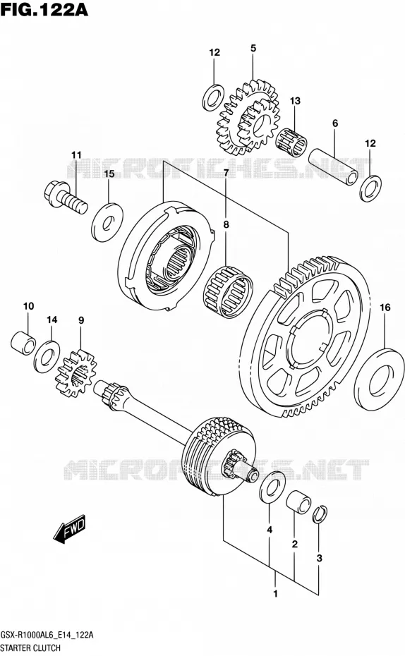 STARTER MOTOR CLUTCH Suzuki MOTO 1000 GSX-R 2016  GSX-R1000A L6 (E14)