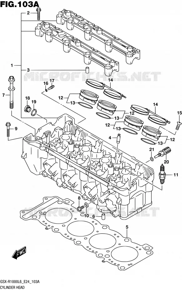 CYLINDER HEAD Suzuki MOTO 1000 GSX-R 2016  GSX-R1000A L6 (E24)