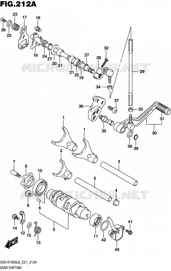 GEAR SHIFTING ASSY Suzuki MOTO 1000 GSX-R 2016  GSX-R1000UF L6 (E21)