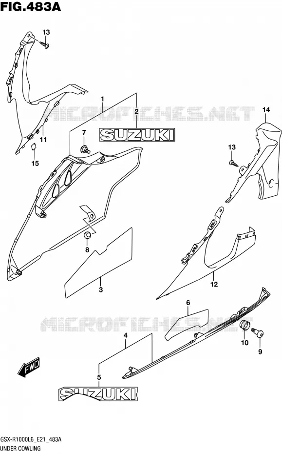 LOWER FAIRING Suzuki MOTO 1000 GSX-R 2016  GSX-R1000UF L6 (E21)