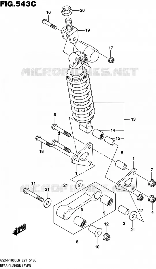 SHOCK ABSORBER LINKAGE (GSX-R1000UFL6 E21) Suzuki MOTO 1000 GSX-R 2016  GSX-R1000UF L6 (E21)