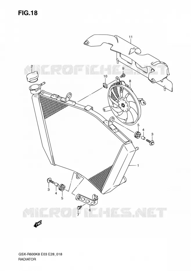 RADIATOR Suzuki MOTO 600 GSX-R 2010  GSX-R600 L0 (E03,E28,E33)