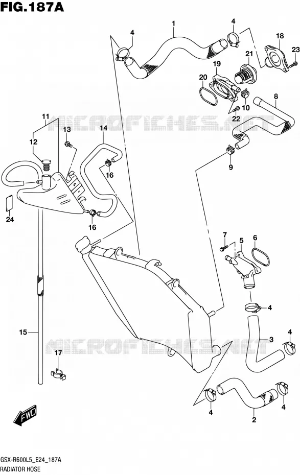 RADIATOR HOSE Suzuki MOTO 600 GSX-R 2015  GSX-R600 L5 (E24)