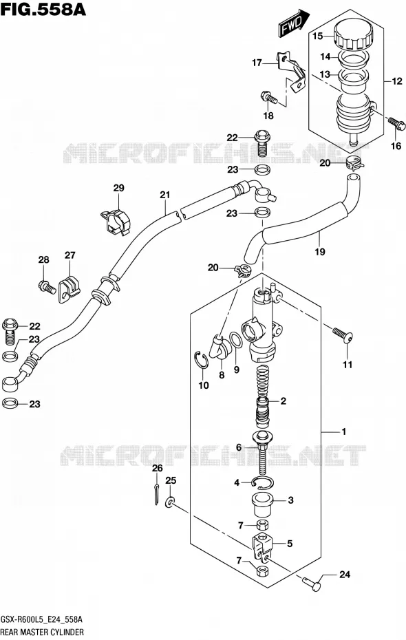 REAR MASTER CYLINDER Suzuki MOTO 600 GSX-R 2015  GSX-R600 L5 (E24)