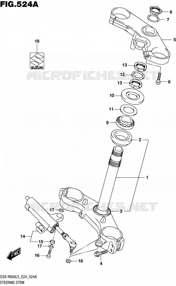 STEERING COLUMN Suzuki MOTO 600 GSX-R 2015  GSX-R600 L5 (E24)