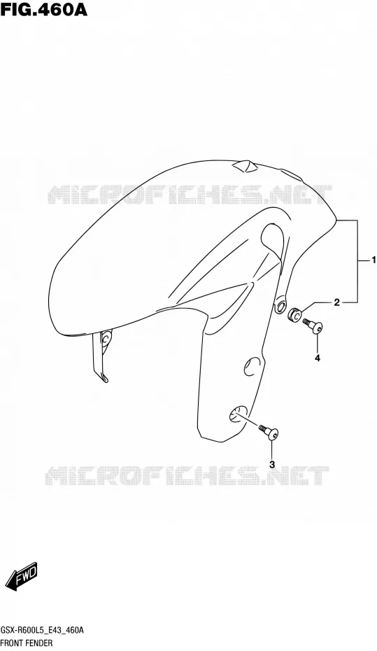 FRONT FENDER Suzuki MOTO 600 GSX-R 2015  GSX-R600 L5 (E43)