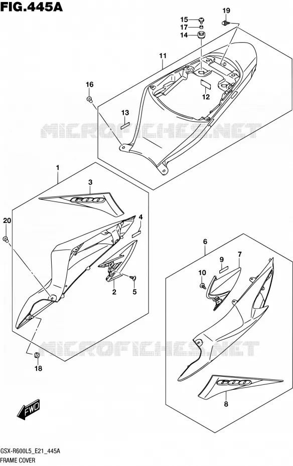REAR FAIRING (YSF) Suzuki MOTO 600 GSX-R 2015  GSX-R600UF L5 (E21)
