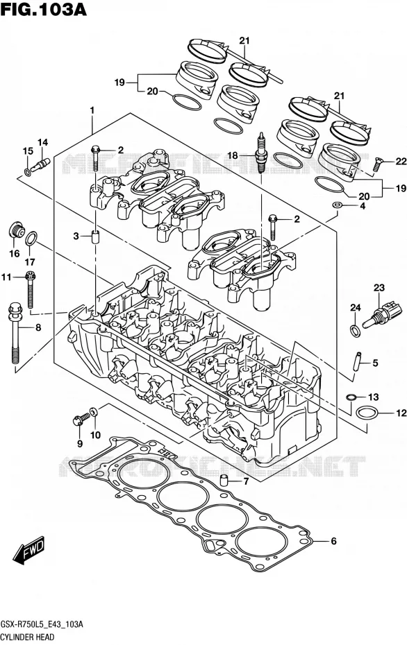 CYLINDER HEAD Suzuki MOTO 750 GSX-R 2015  GSX-R750 L5 (E43)