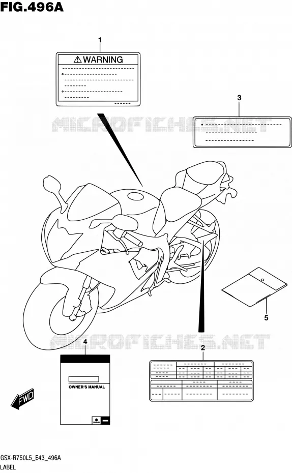 LABEL Suzuki MOTO 750 GSX-R 2015  GSX-R750 L5 (E43)