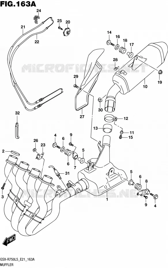 MUFFLER Suzuki MOTO 750 GSX-R 2015  GSX-R750UF L5 (E21)