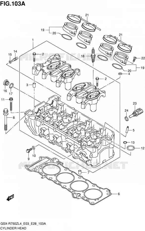 CYLINDER HEAD Suzuki MOTO 750 GSX-R 2014  GSX-R750Z L4 (E03,E28,E33)
