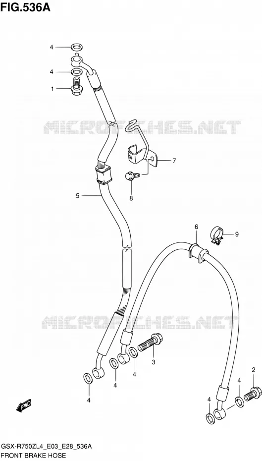 FRONT BRAKE HOSE Suzuki MOTO 750 GSX-R 2014  GSX-R750Z L4 (E03,E28,E33)