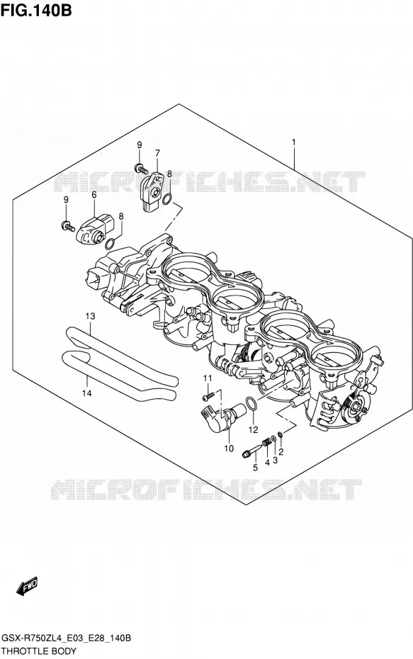 THROTTLE BODY (GSX-R750ZL4 E28) Suzuki MOTO 750 GSX-R 2014  GSX-R750Z L4 (E03,E28,E33)