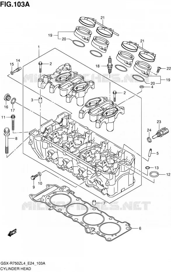 CYLINDER HEAD Suzuki MOTO 750 GSX-R 2014  GSX-R750Z L4 (E24)