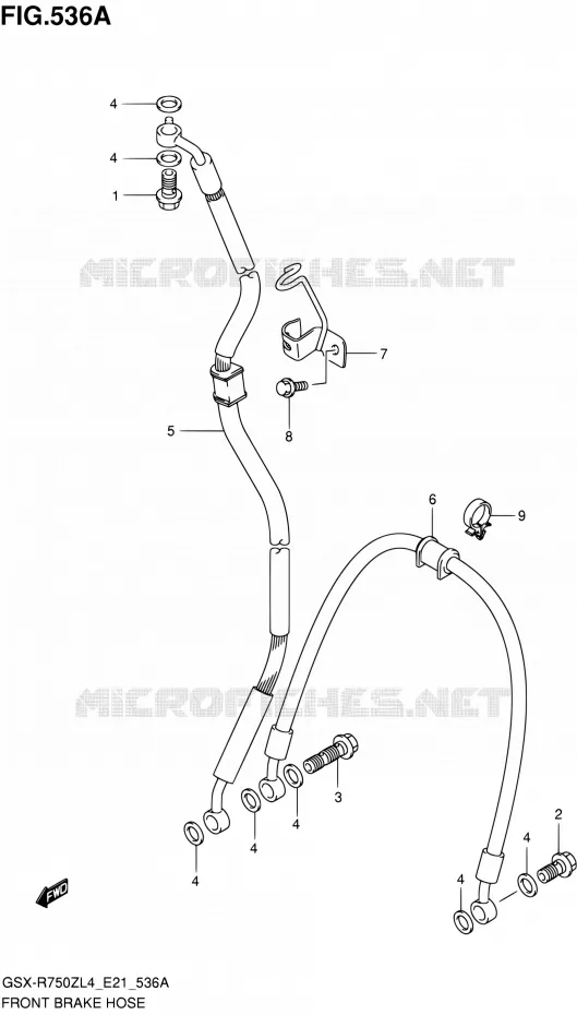 FRONT BRAKE HOSE Suzuki MOTO 750 GSX-R 2014  GSX-R750ZUF L4 (E21)
