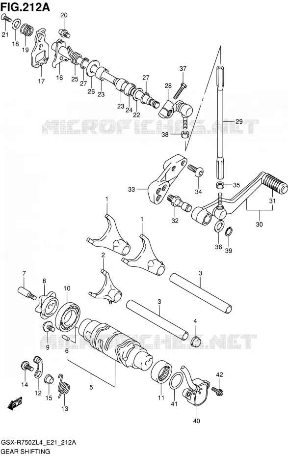 GEAR SHIFTING ASSY Suzuki MOTO 750 GSX-R 2014  GSX-R750ZUF L4 (E21)
