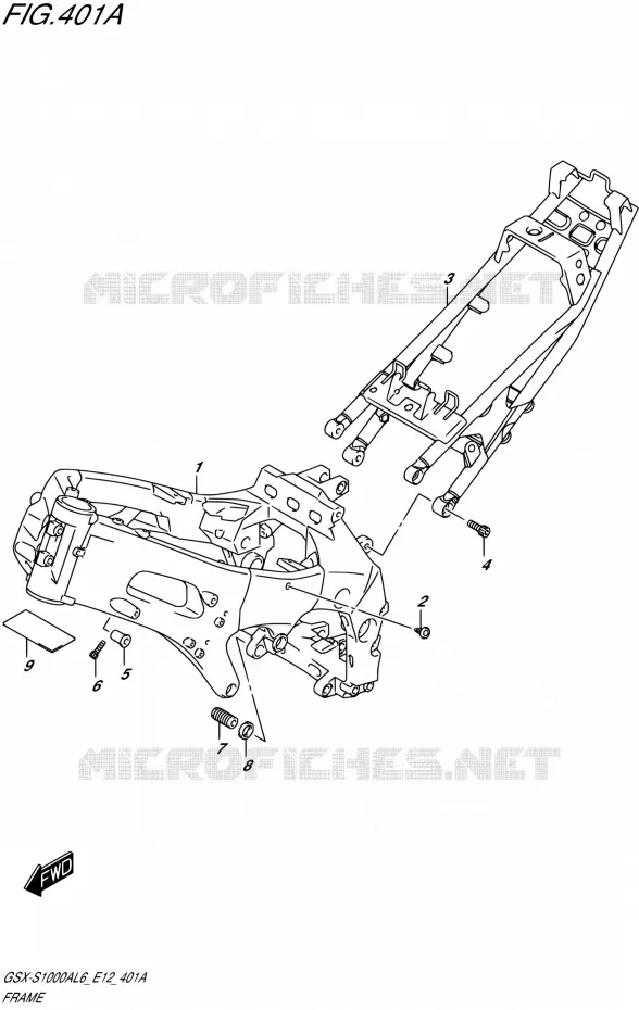 FRAME Suzuki MOTO 1000 GSX-S 2016  GSX-S1000A L6 (E12)