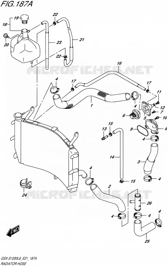 RADIATOR HOSE Suzuki MOTO 1000 GSX-S 2016  GSX-S1000UF L6 (E21)