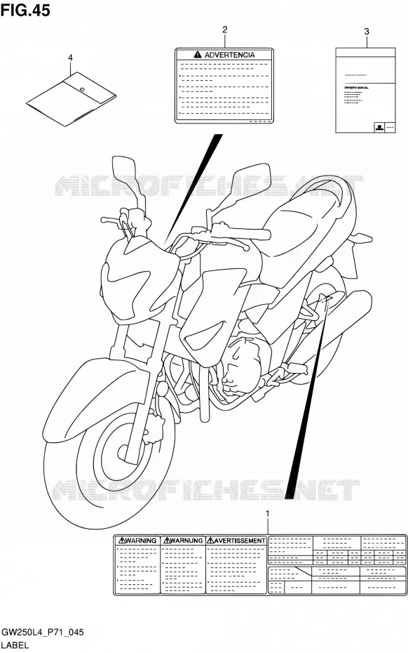 LABEL Suzuki MOTO 250 INAZUMA 2014  GW250 L4 (P71)