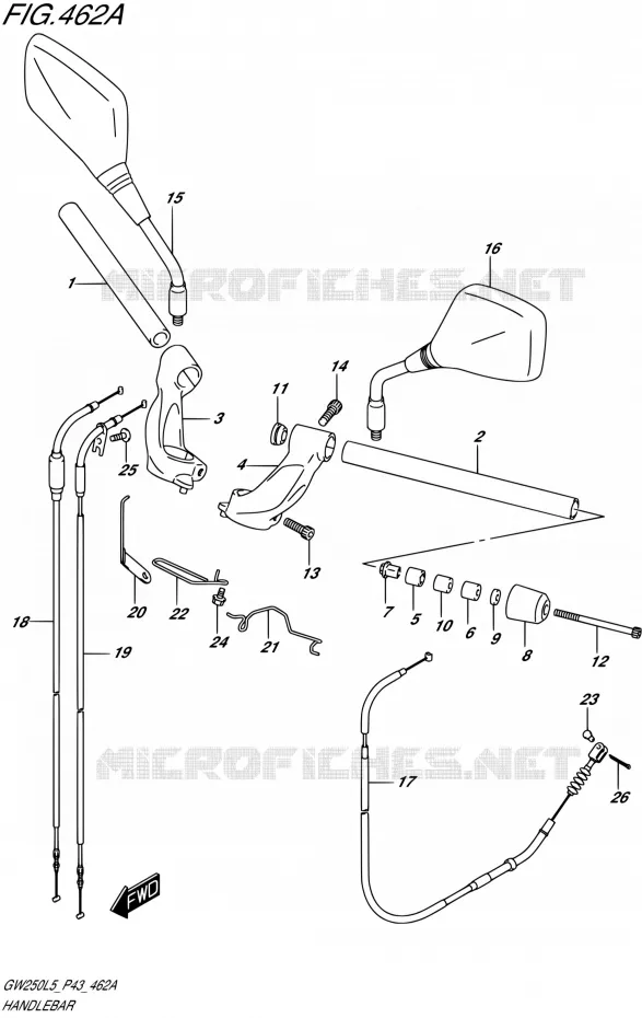 HANDLEBAR Suzuki MOTO 250 INAZUMA 2015  GW250 L5 (P43)