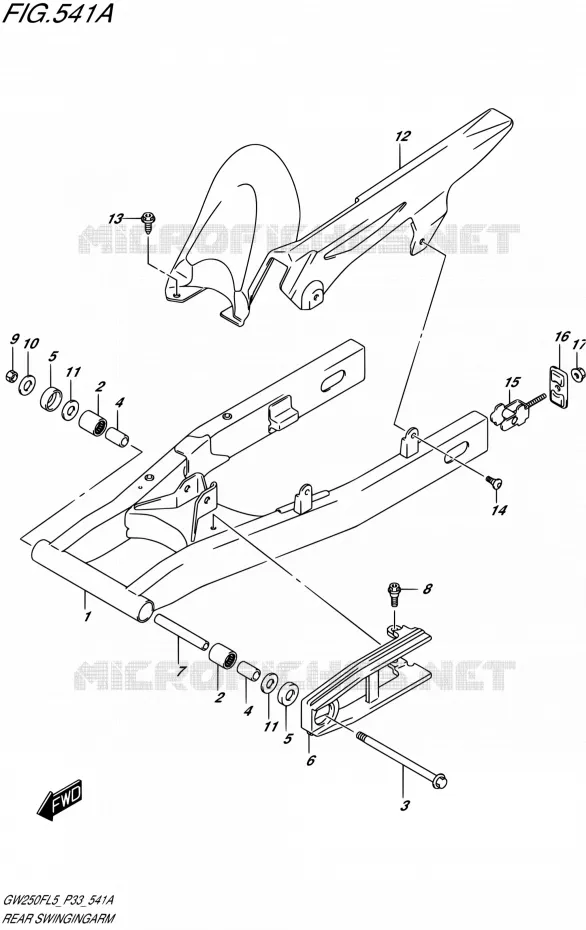 SWINGARM Suzuki MOTO 250 INAZUMA 2015  GW250F L5 (P03,P28,P33)