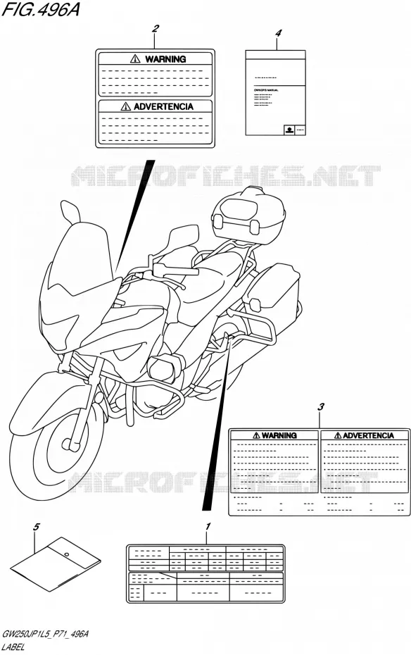 LABEL Suzuki MOTO 250 INAZUMA 2015  GW250JP1 L5 (P71)