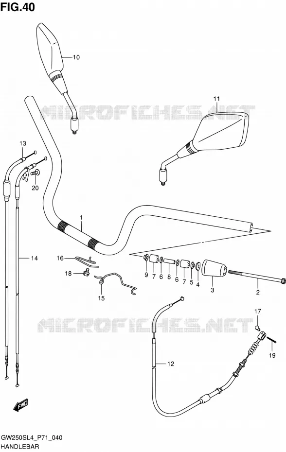 HANDLEBAR Suzuki MOTO 250 INAZUMA 2014  GW250S L4 (P71)