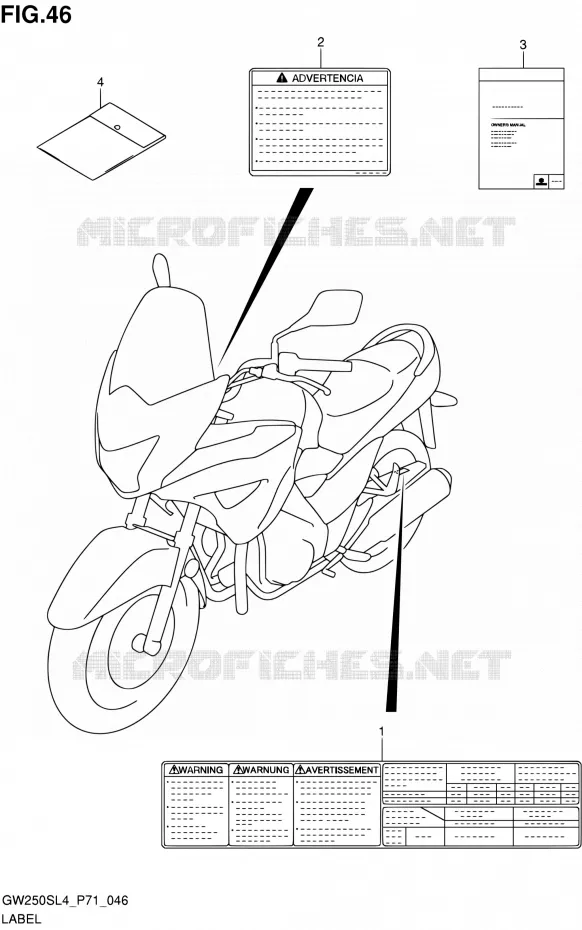 LABEL Suzuki MOTO 250 INAZUMA 2014  GW250S L4 (P71)