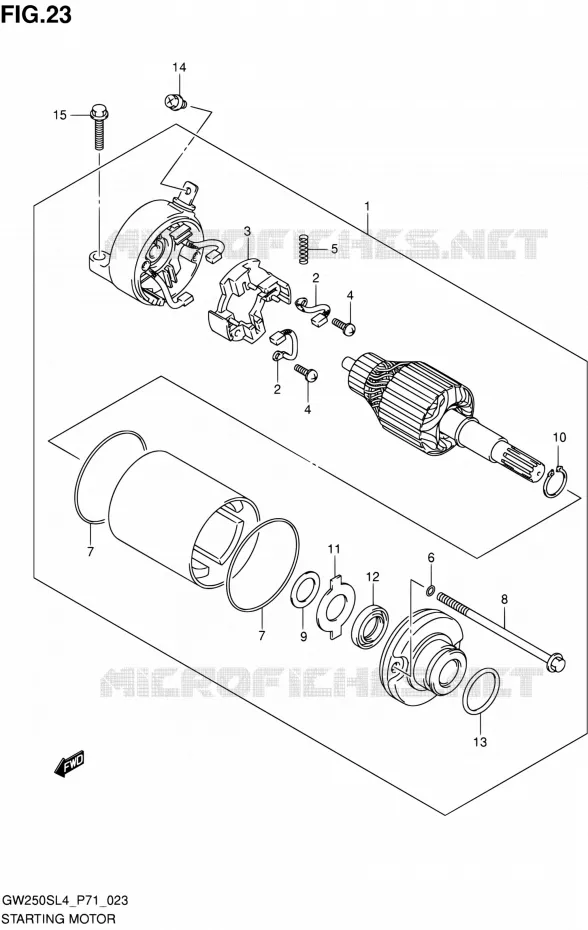 STARTER MOTOR Suzuki MOTO 250 INAZUMA 2014  GW250S L4 (P71)