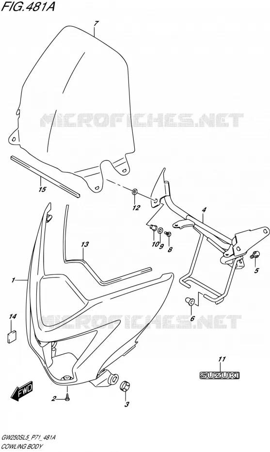 FAIRING - LABELS Suzuki MOTO 250 INAZUMA 2015  GW250S L5 (P71)