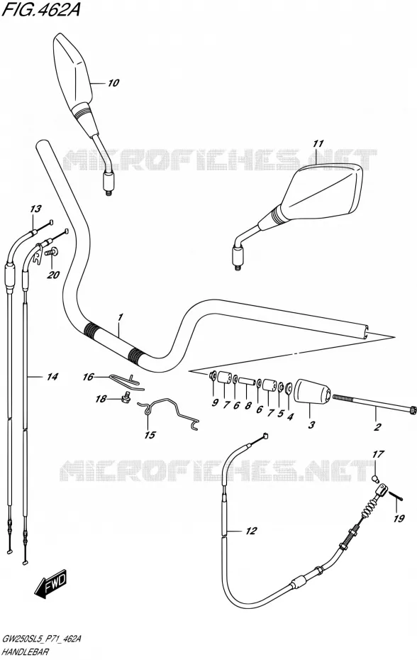 HANDLEBAR Suzuki MOTO 250 INAZUMA 2015  GW250S L5 (P71)