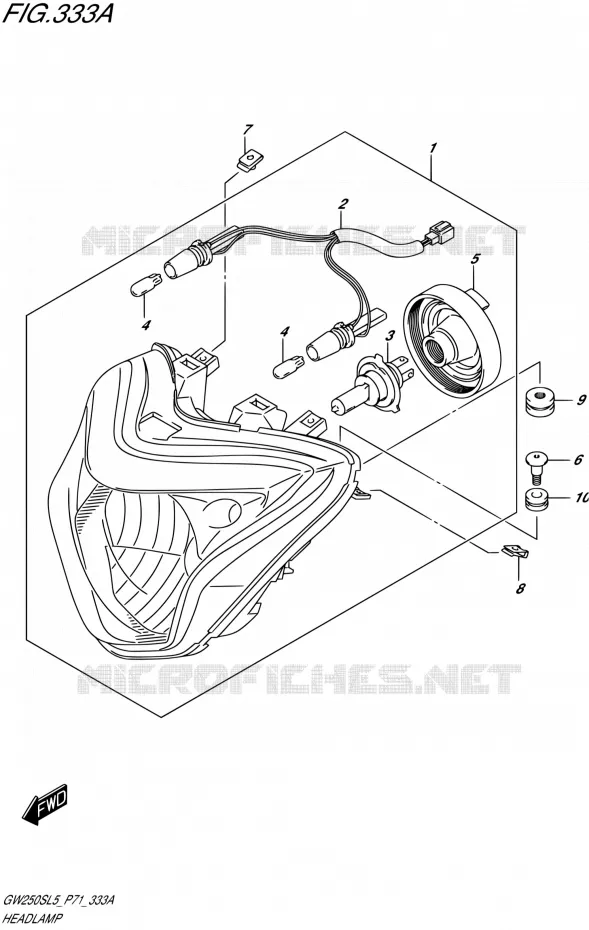 HEADLIGHT Suzuki MOTO 250 INAZUMA 2015  GW250S L5 (P71)