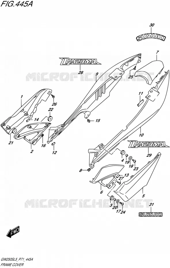 REAR FAIRING Suzuki MOTO 250 INAZUMA 2015  GW250S L5 (P71)