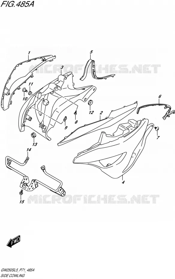 SIDE FAIRING Suzuki MOTO 250 INAZUMA 2015  GW250S L5 (P71)