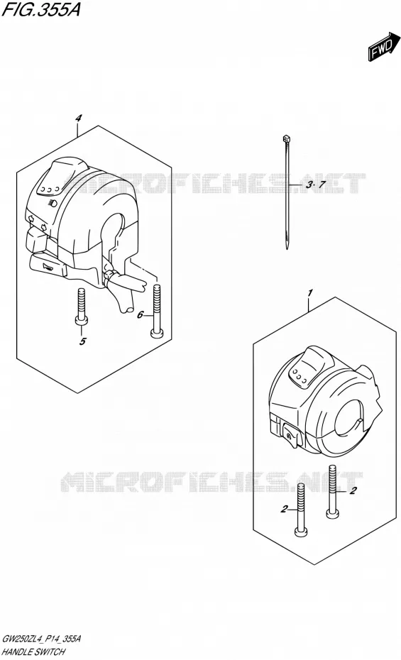 SWITCHES Suzuki MOTO 250 INAZUMA 2014  GW250Z L4 (P14)