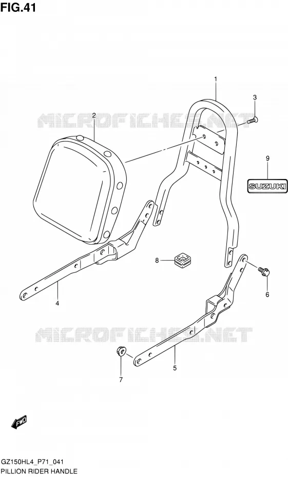 BACKREST Suzuki MOTO 150 GZ 2014  GZ150H L4 (P71)