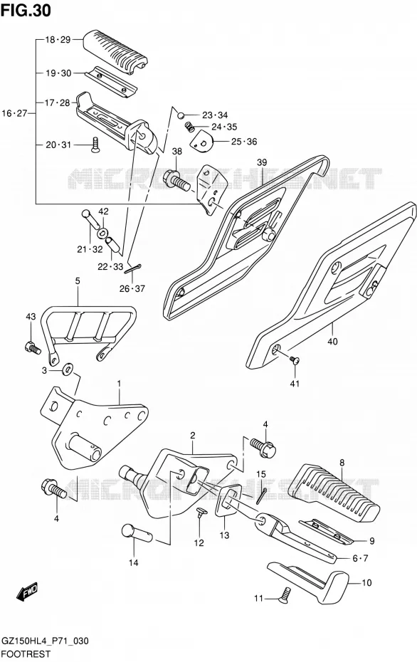 FOOTREST Suzuki MOTO 150 GZ 2014  GZ150H L4 (P71)
