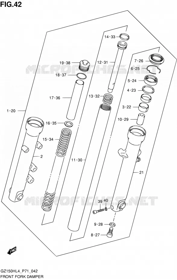 FRONT FORK Suzuki MOTO 150 GZ 2014  GZ150H L4 (P71)