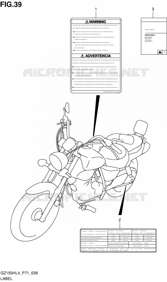 LABEL Suzuki MOTO 150 GZ 2014  GZ150H L4 (P71)