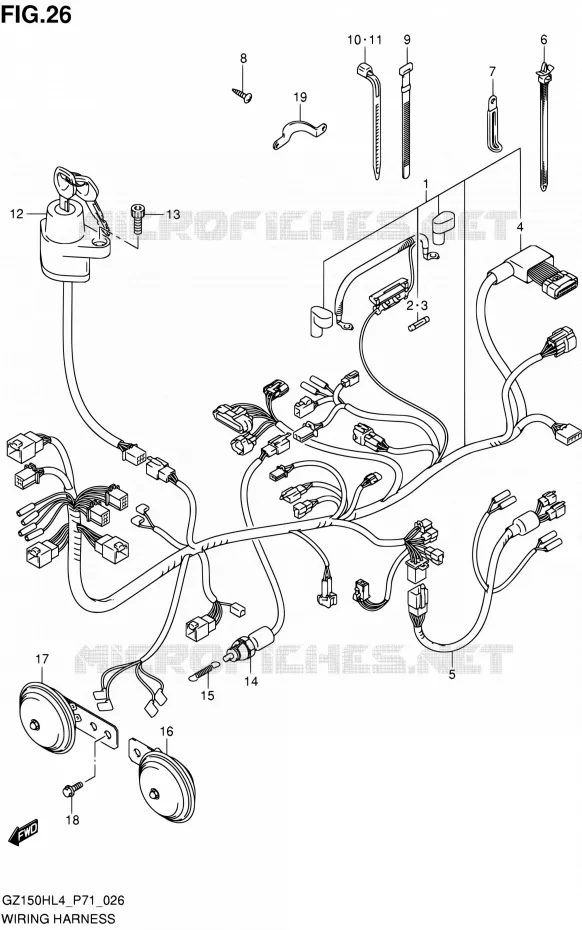 WIRING HARNESS Suzuki MOTO 150 GZ 2014  GZ150H L4 (P71)
