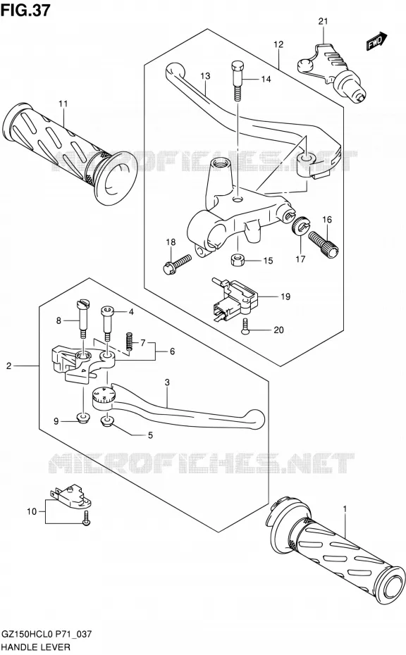 HANDGRIPS - LEVERS  Suzuki MOTO 150 GZ 2010  GZ150HC L0 (P71)