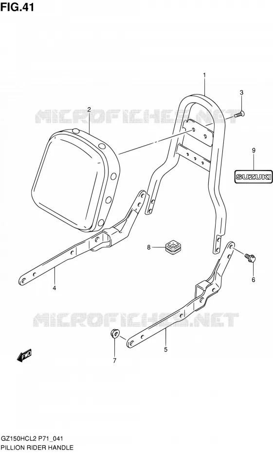 BACKREST Suzuki MOTO 150 GZ 2012  GZ150HC L2 (P71)