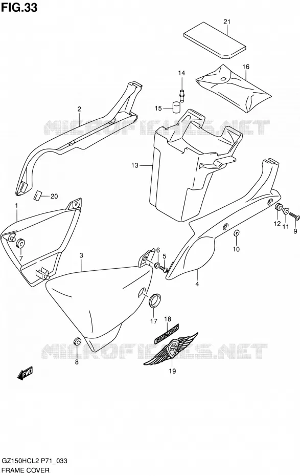 REAR FAIRING Suzuki MOTO 150 GZ 2012  GZ150HC L2 (P71)