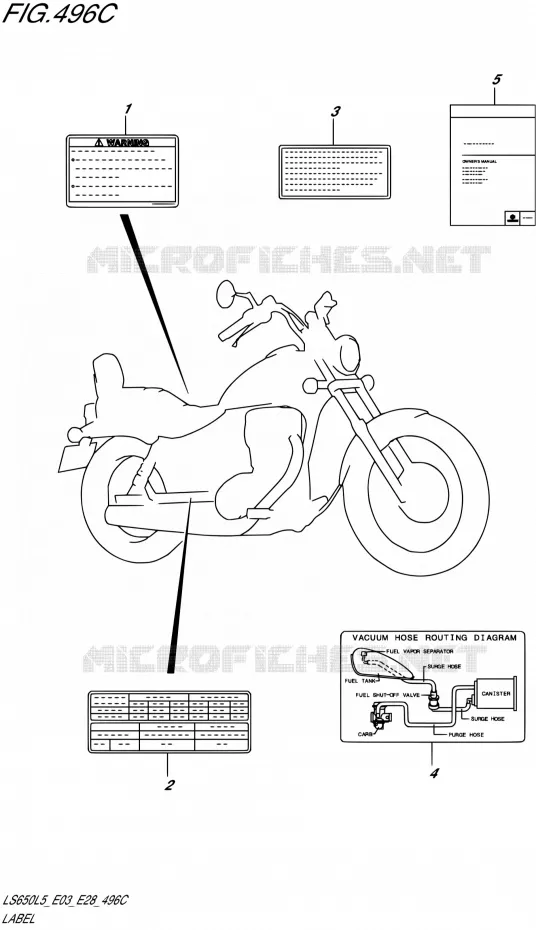 LABEL (LS650L5 E33) Suzuki MOTO 650 BOULEVARD 2015  LS650 L5 (E03,E28,E33)