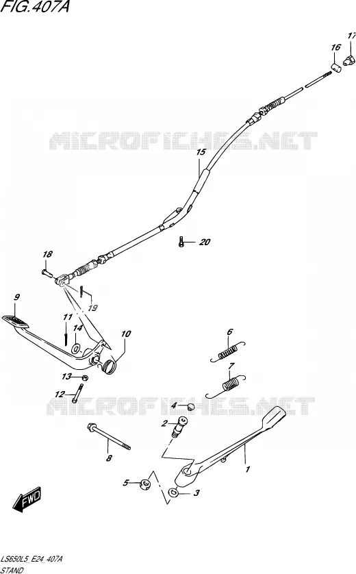 FOOTREST Suzuki MOTO 650 SAVAGE 2015  LS650 L5 (E24)