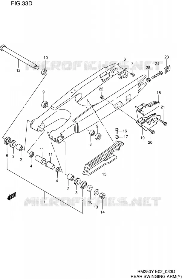 SWINGARM (MODELE Y) Suzuki MOTO 250 RM 2000  RM250 Y (E02)