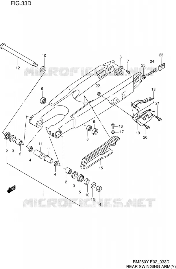SWINGARM (MODELE Y) Suzuki MOTO 250 RM 2000  RM250 Y (E02)