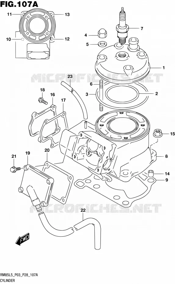 CYLINDER Suzuki MOTO 85 RM 2015  RM85L L5 (P03,P28,P33)