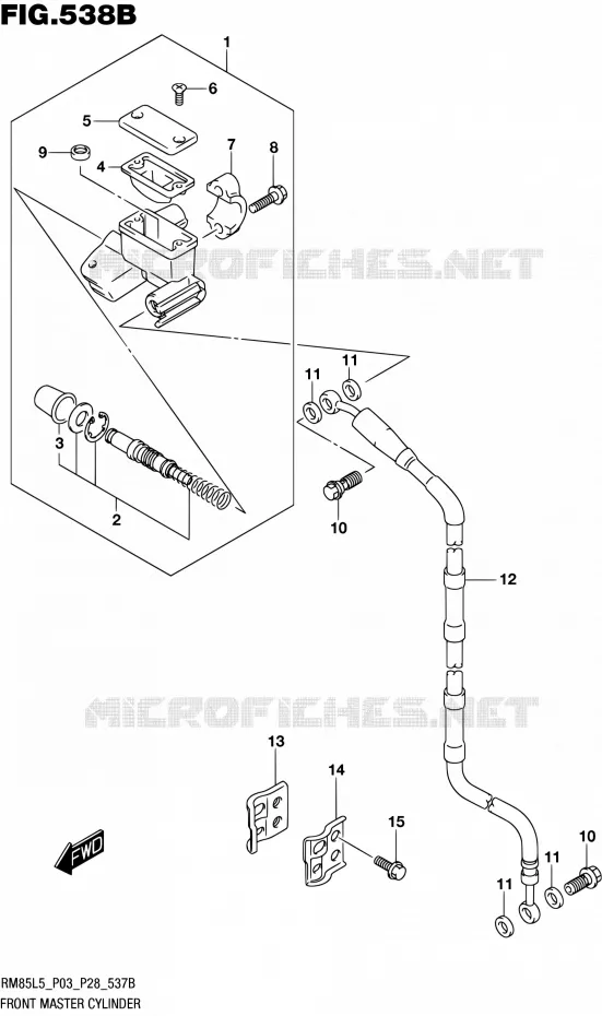 FRONT MASTER CYLINDER (RM85L5 P28) Suzuki MOTO 85 RM 2015  RM85L L5 (P03,P28,P33)