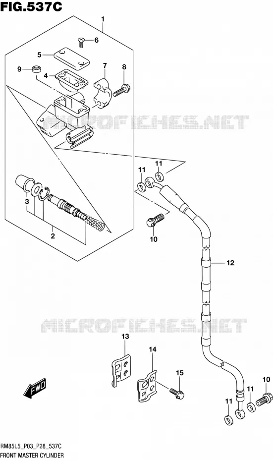 FRONT MASTER CYLINDER (RM85LL5 P28) Suzuki MOTO 85 RM 2015  RM85L L5 (P03,P28,P33)